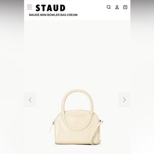 STAUD Maude Mini Bowler Bag Cream